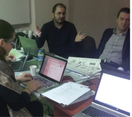 Discussion during the project meeting